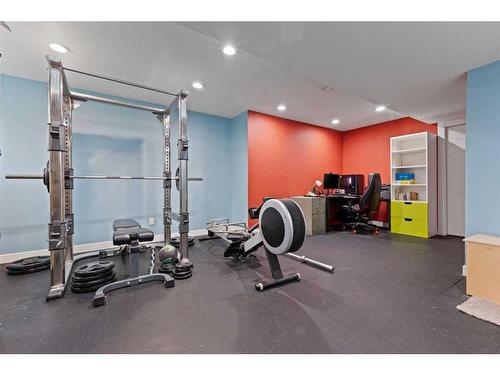 614 Redstone Crescent Ne, Calgary, AB - Indoor Photo Showing Gym Room