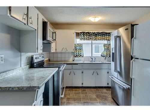 201 Penbrooke Close Se, Calgary, AB - Indoor Photo Showing Kitchen With Double Sink