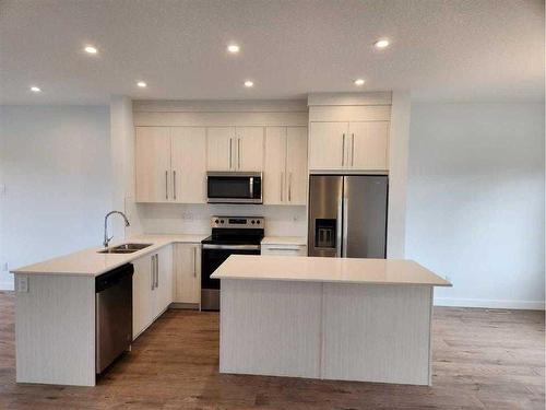 303-669 Savanna Boulevard Ne, Calgary, AB - Indoor Photo Showing Kitchen With Double Sink With Upgraded Kitchen