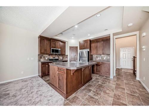 74 Brightoncrest Grove Se, Calgary, AB - Indoor Photo Showing Kitchen With Double Sink