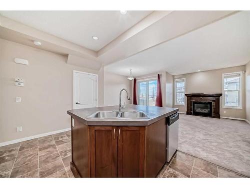 74 Brightoncrest Grove Se, Calgary, AB - Indoor With Fireplace