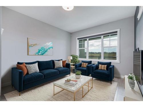 842 Cornerstone Way Ne, Calgary, AB - Indoor Photo Showing Living Room