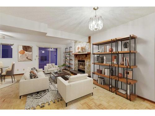 356 Whitworth Way Ne, Calgary, AB - Indoor Photo Showing Living Room With Fireplace