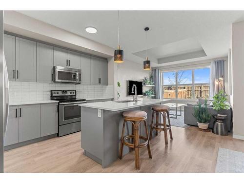 163 Masters Heights Se, Calgary, AB - Indoor Photo Showing Kitchen With Upgraded Kitchen