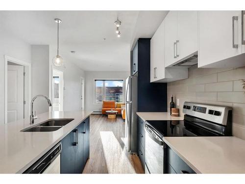 311-238 Sage Valley Common Nw, Calgary, AB - Indoor Photo Showing Kitchen With Stainless Steel Kitchen With Double Sink With Upgraded Kitchen