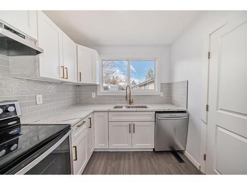 28 Bedford Circle Ne, Calgary, AB - Indoor Photo Showing Kitchen With Double Sink