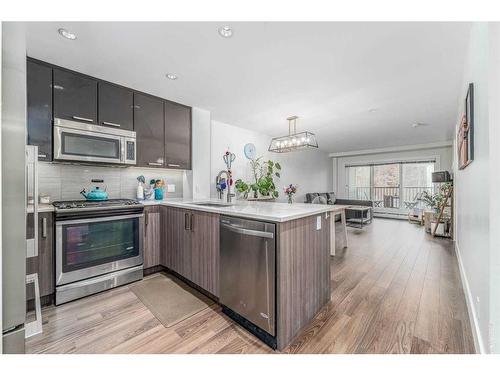 112-510 Edmonton Trail Ne, Calgary, AB - Indoor Photo Showing Kitchen With Stainless Steel Kitchen With Upgraded Kitchen