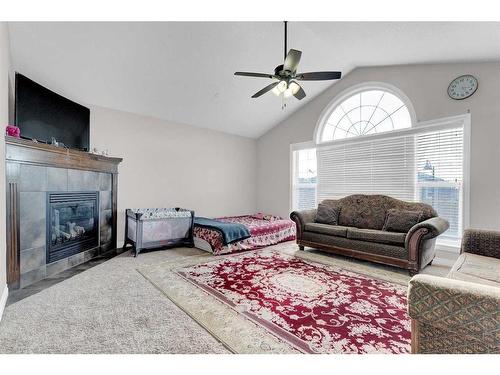 591 Taralake Way Ne, Calgary, AB - Indoor Photo Showing Living Room With Fireplace