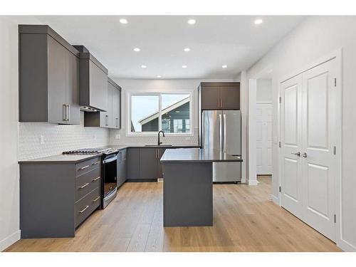 83 Sugarsnap Avenue Se, Calgary, AB - Indoor Photo Showing Kitchen With Stainless Steel Kitchen With Upgraded Kitchen