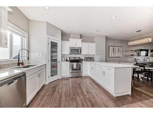 2668 Kings Heights Gate Se, Airdrie, AB - Indoor Photo Showing Kitchen With Stainless Steel Kitchen With Upgraded Kitchen