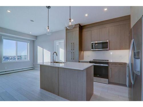 2410-395 Skyview Parkway Ne, Calgary, AB - Indoor Photo Showing Kitchen With Upgraded Kitchen