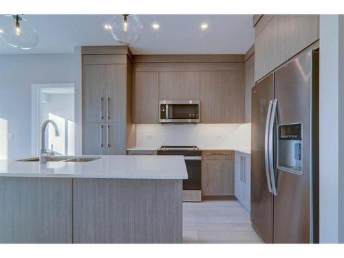 2410-395 Skyview Parkway Ne, Calgary, AB - Indoor Photo Showing Kitchen With Upgraded Kitchen