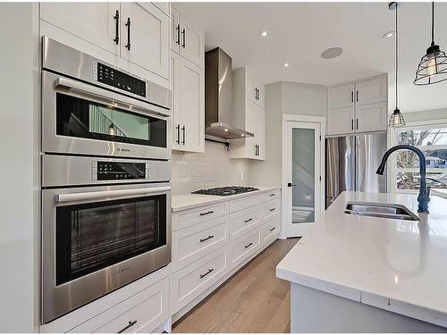 2322 24 Avenue Sw, Calgary, AB - Indoor Photo Showing Kitchen With Stainless Steel Kitchen With Double Sink With Upgraded Kitchen