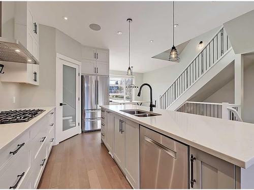 2322 24 Avenue Sw, Calgary, AB - Indoor Photo Showing Kitchen With Stainless Steel Kitchen With Double Sink With Upgraded Kitchen