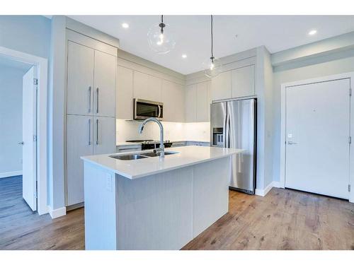 1306-395 Skyview Parkway Ne, Calgary, AB - Indoor Photo Showing Kitchen With Double Sink With Upgraded Kitchen