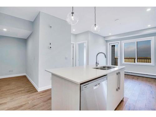 1306-395 Skyview Parkway Ne, Calgary, AB - Indoor Photo Showing Kitchen With Double Sink