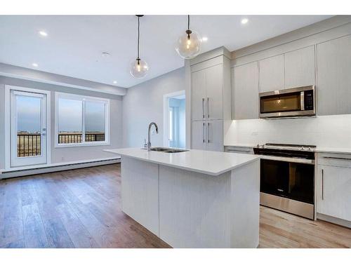 1306-395 Skyview Parkway Ne, Calgary, AB - Indoor Photo Showing Kitchen With Double Sink With Upgraded Kitchen