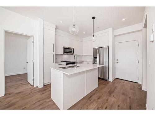 4211-111 Wolf Creek Drive Se, Calgary, AB - Indoor Photo Showing Kitchen With Double Sink