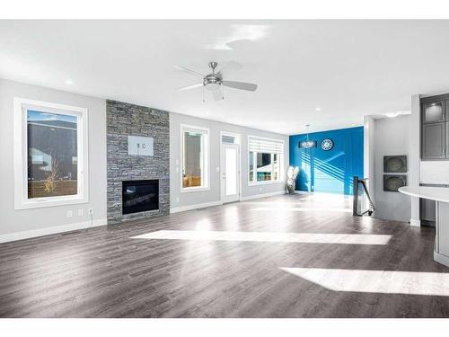 51 Carrington Crescent Nw, Calgary, AB - Indoor Photo Showing Living Room With Fireplace