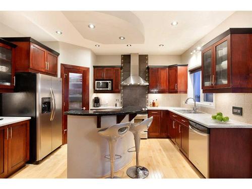 8 Hamptons Place Nw, Calgary, AB - Indoor Photo Showing Kitchen With Stainless Steel Kitchen With Double Sink