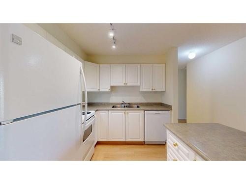 312-4000 Somervale Court Sw, Calgary, AB - Indoor Photo Showing Kitchen With Double Sink