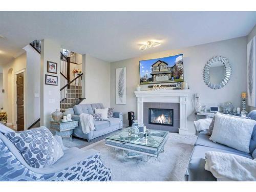 182 Skyview Ranch Street Ne, Calgary, AB - Indoor Photo Showing Living Room With Fireplace