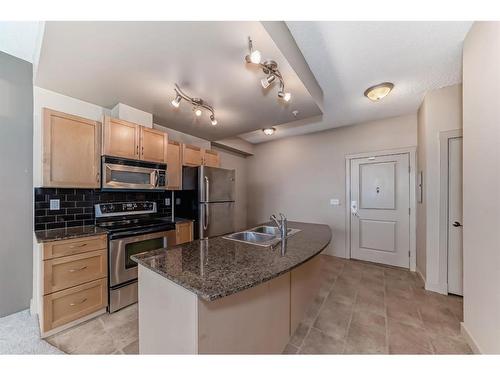 6314-11811 Lake Fraser Drive Se, Calgary, AB - Indoor Photo Showing Kitchen With Stainless Steel Kitchen With Double Sink