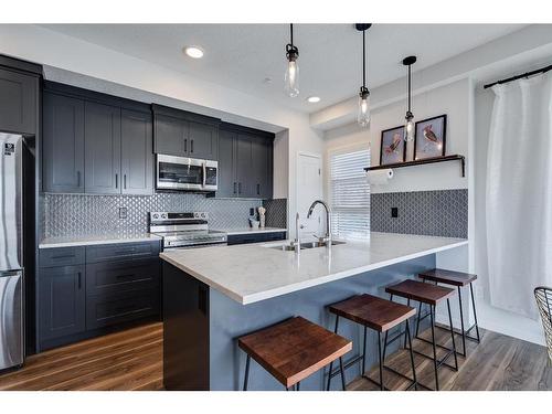 1101-19489 Main Street Se, Calgary, AB - Indoor Photo Showing Kitchen With Upgraded Kitchen