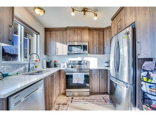 164 Martinwood Way Ne, Calgary, AB - Indoor Photo Showing Kitchen With Double Sink With Upgraded Kitchen