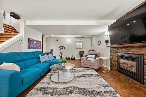 404 129 Avenue Se, Calgary, AB - Indoor Photo Showing Living Room With Fireplace