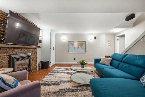 404 129 Avenue Se, Calgary, AB - Indoor Photo Showing Living Room With Fireplace