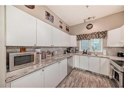 75 River Rock Way Se, Calgary, AB - Indoor Photo Showing Kitchen With Double Sink