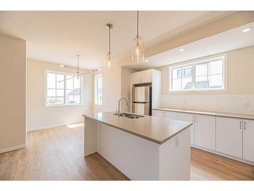 117 South Point Manor Sw, Airdrie, AB - Indoor Photo Showing Kitchen With Double Sink