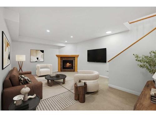 200 Prestwick Manor Se, Calgary, AB - Indoor With Fireplace