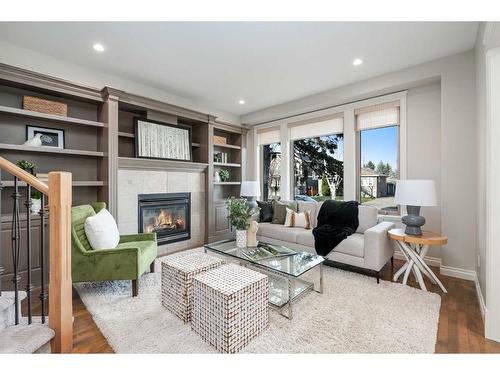 1613 18 Avenue Nw, Calgary, AB - Indoor Photo Showing Living Room With Fireplace