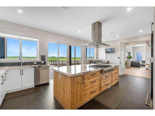 48 Aventerra Way, Rural Rocky View County, AB - Indoor Photo Showing Kitchen With Upgraded Kitchen