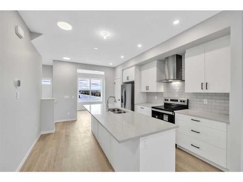 188 Hotchkiss Drive Se, Calgary, AB - Indoor Photo Showing Kitchen With Double Sink With Upgraded Kitchen