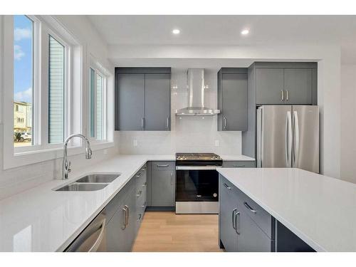 373 Cornerbrook Road Ne, Calgary, AB - Indoor Photo Showing Kitchen With Stainless Steel Kitchen With Double Sink With Upgraded Kitchen