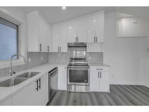 108 Martinwood Way Ne, Calgary, AB - Indoor Photo Showing Kitchen With Double Sink With Upgraded Kitchen