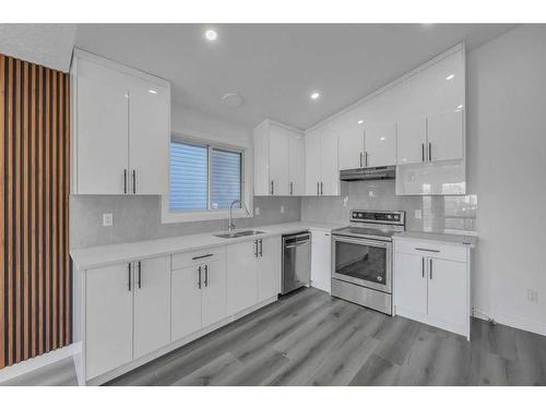 108 Martinwood Way Ne, Calgary, AB - Indoor Photo Showing Kitchen With Double Sink