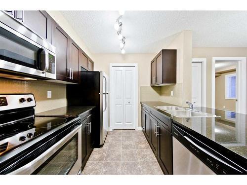 1214-81 Legacy Boulevard Se, Calgary, AB - Indoor Photo Showing Kitchen With Double Sink