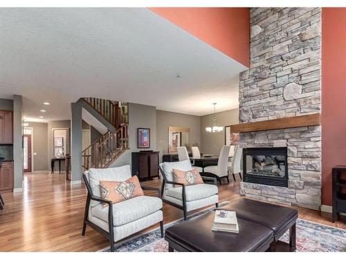 111 Cranleigh Terrace Se, Calgary, AB - Indoor Photo Showing Living Room With Fireplace