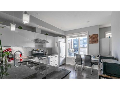 303-70 Saddlestone Drive Ne, Calgary, AB - Indoor Photo Showing Kitchen With Double Sink With Upgraded Kitchen