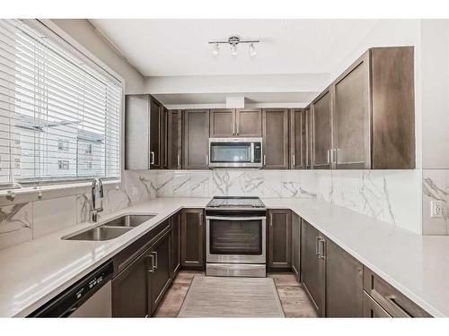 138-301 Redstone Boulevard Ne, Calgary, AB - Indoor Photo Showing Kitchen With Double Sink