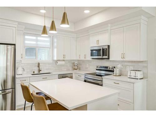 255 Creekstone Way Sw, Calgary, AB - Indoor Photo Showing Kitchen With Stainless Steel Kitchen With Upgraded Kitchen