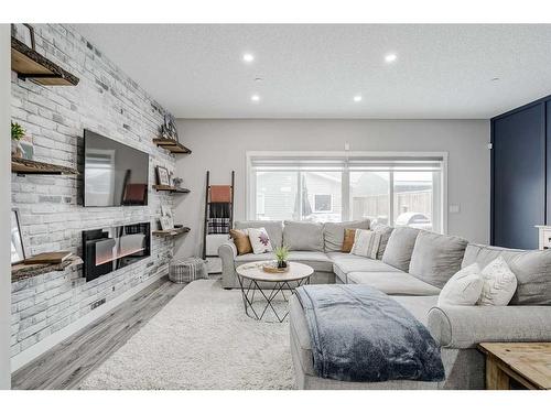 14921 1 Street Nw, Calgary, AB - Indoor Photo Showing Living Room With Fireplace