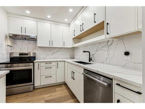 1101-2520 Palliser Drive Sw, Calgary, AB - Indoor Photo Showing Kitchen With Double Sink With Upgraded Kitchen