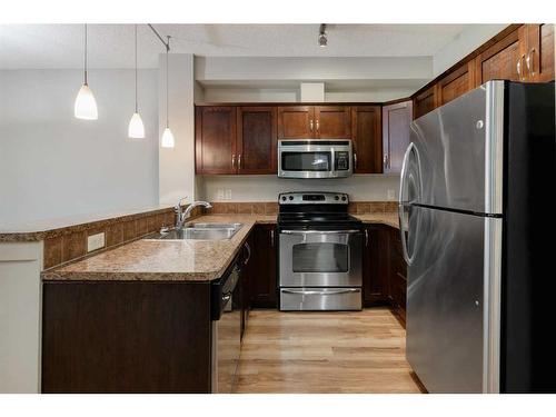 109-201 Sunset Drive, Cochrane, AB - Indoor Photo Showing Kitchen With Double Sink