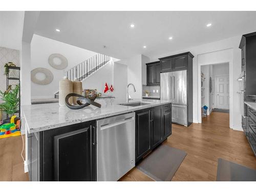 133 Corner Meadows Way Ne, Calgary, AB - Indoor Photo Showing Kitchen With Stainless Steel Kitchen With Upgraded Kitchen