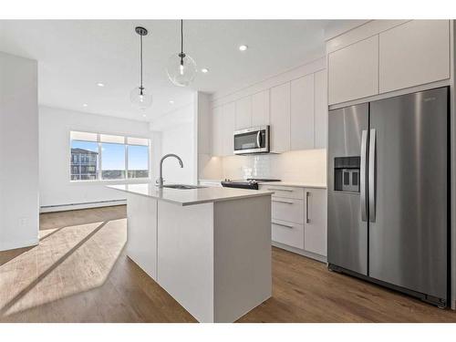 2418-395 Skyview Parkway Ne, Calgary, AB - Indoor Photo Showing Kitchen With Stainless Steel Kitchen With Upgraded Kitchen